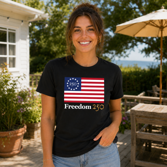 Official Freedom 250 Unisex Black Tee
