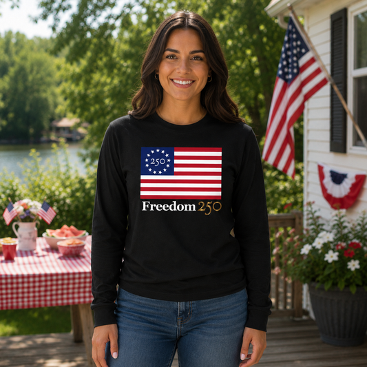 Freedom 250 Unisex Black Long Sleeve Tee