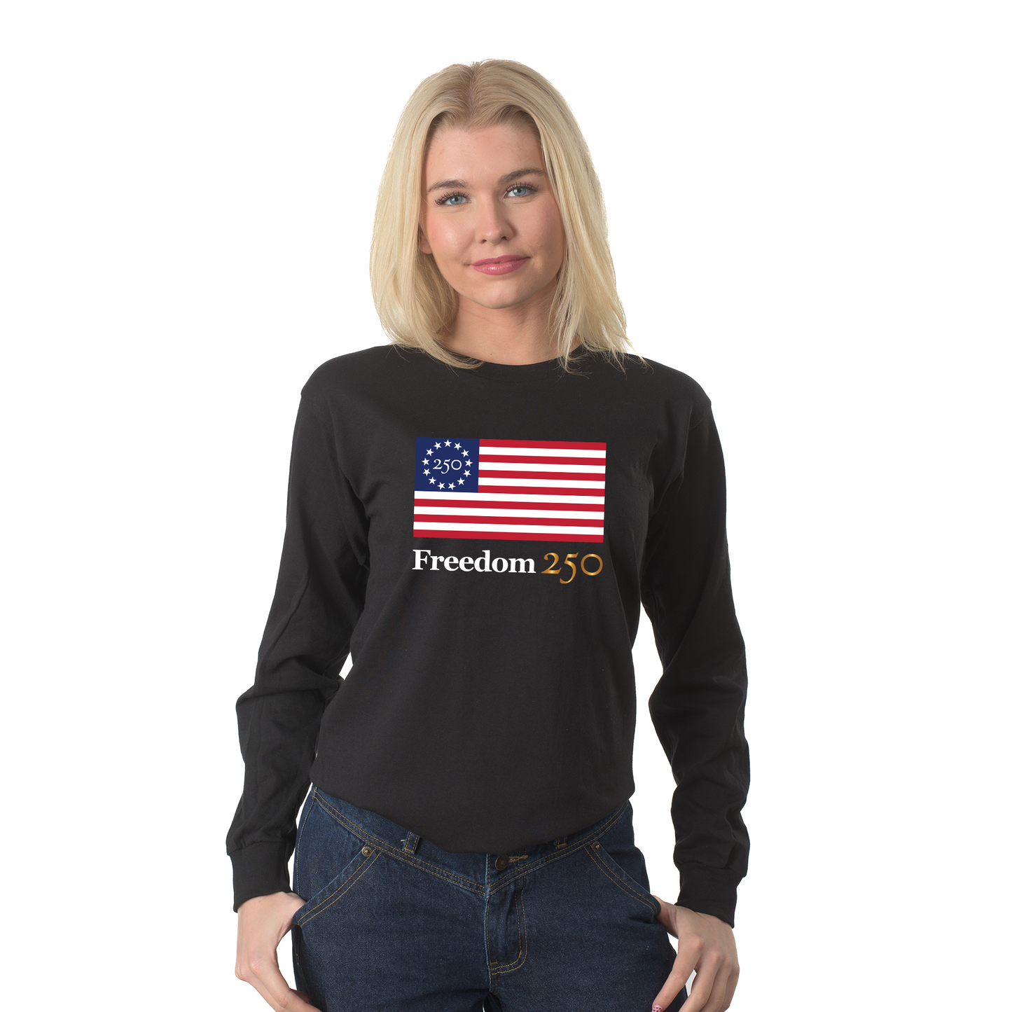 Freedom 250 Unisex Black Long Sleeve Tee