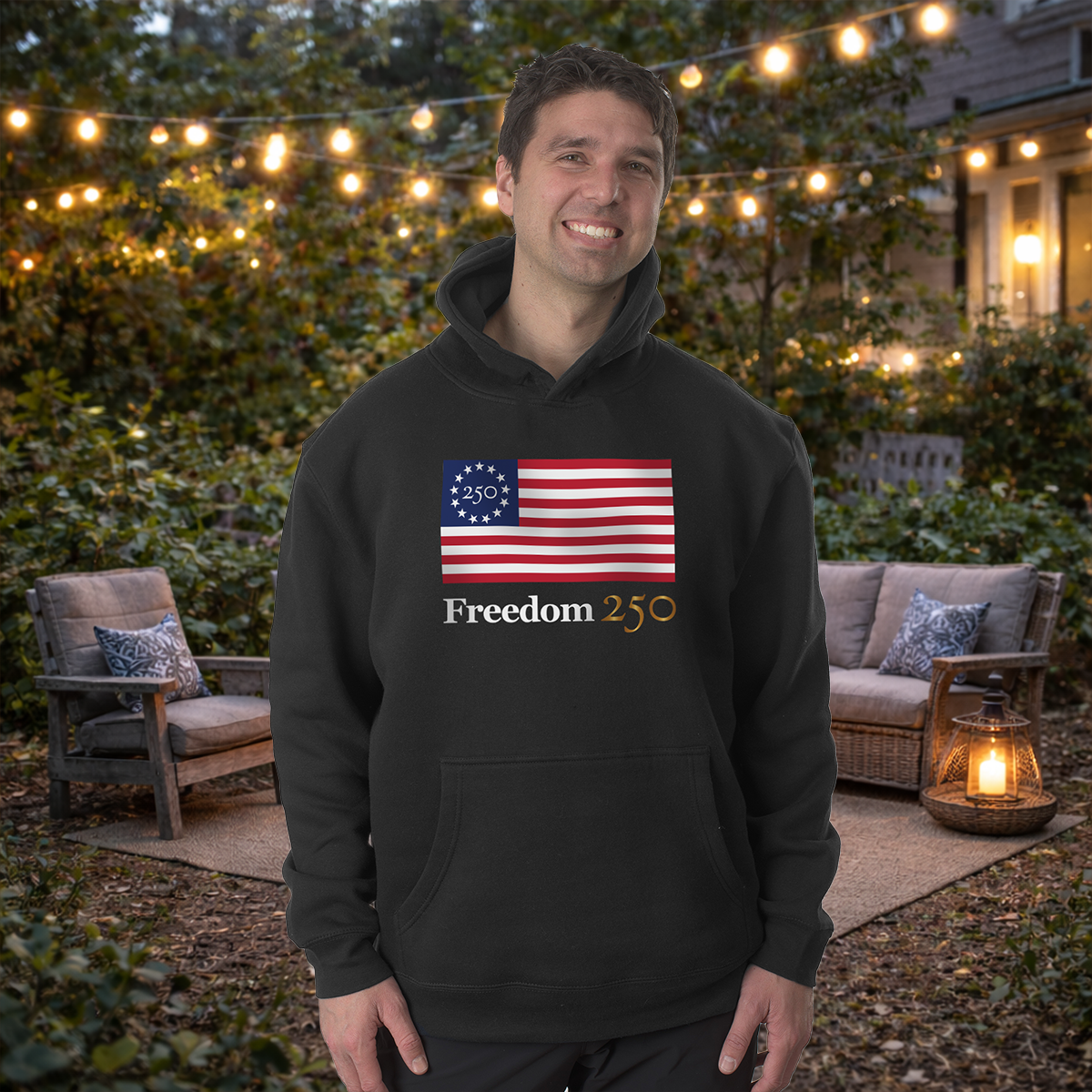 Freedom 250 Unisex Black Hooded Pullover