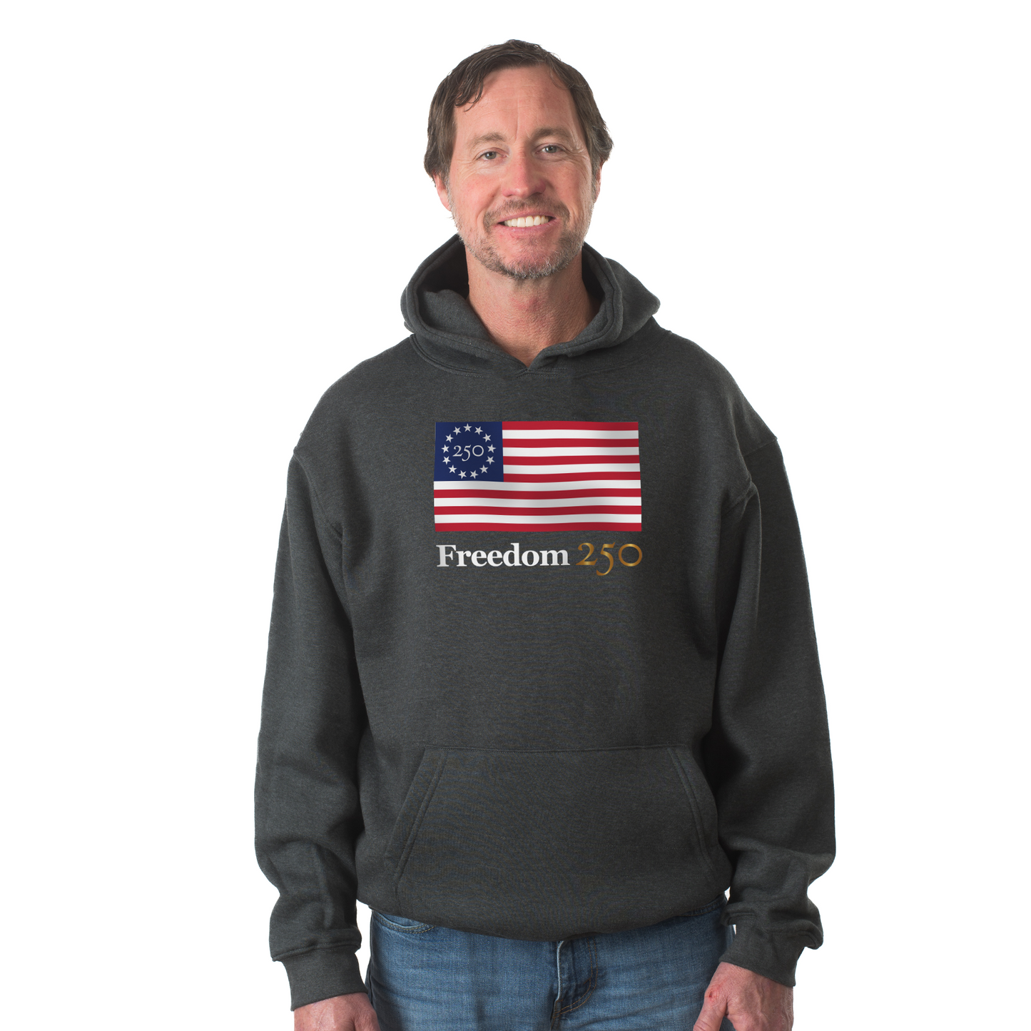 Freedom 250 Unisex Heather Charcoal Hooded Pullover