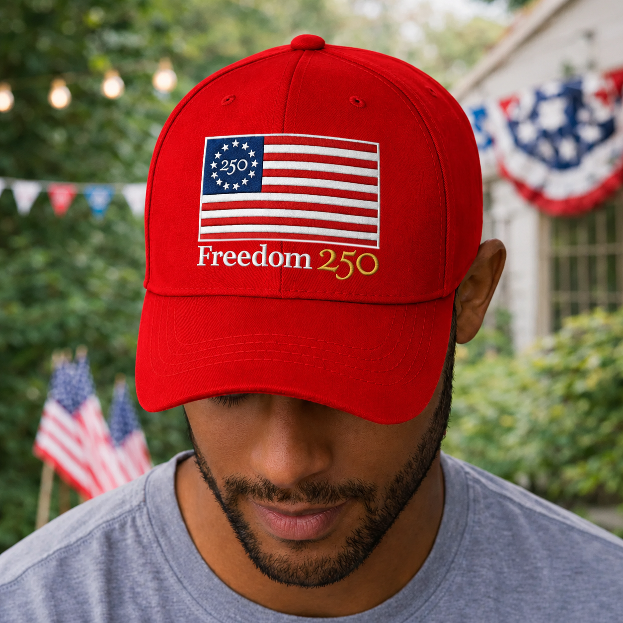 Freedom 250 Red Structured Hat