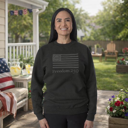 Freedom 250 Unisex Monochromatic Black Fleece Sweatshirt