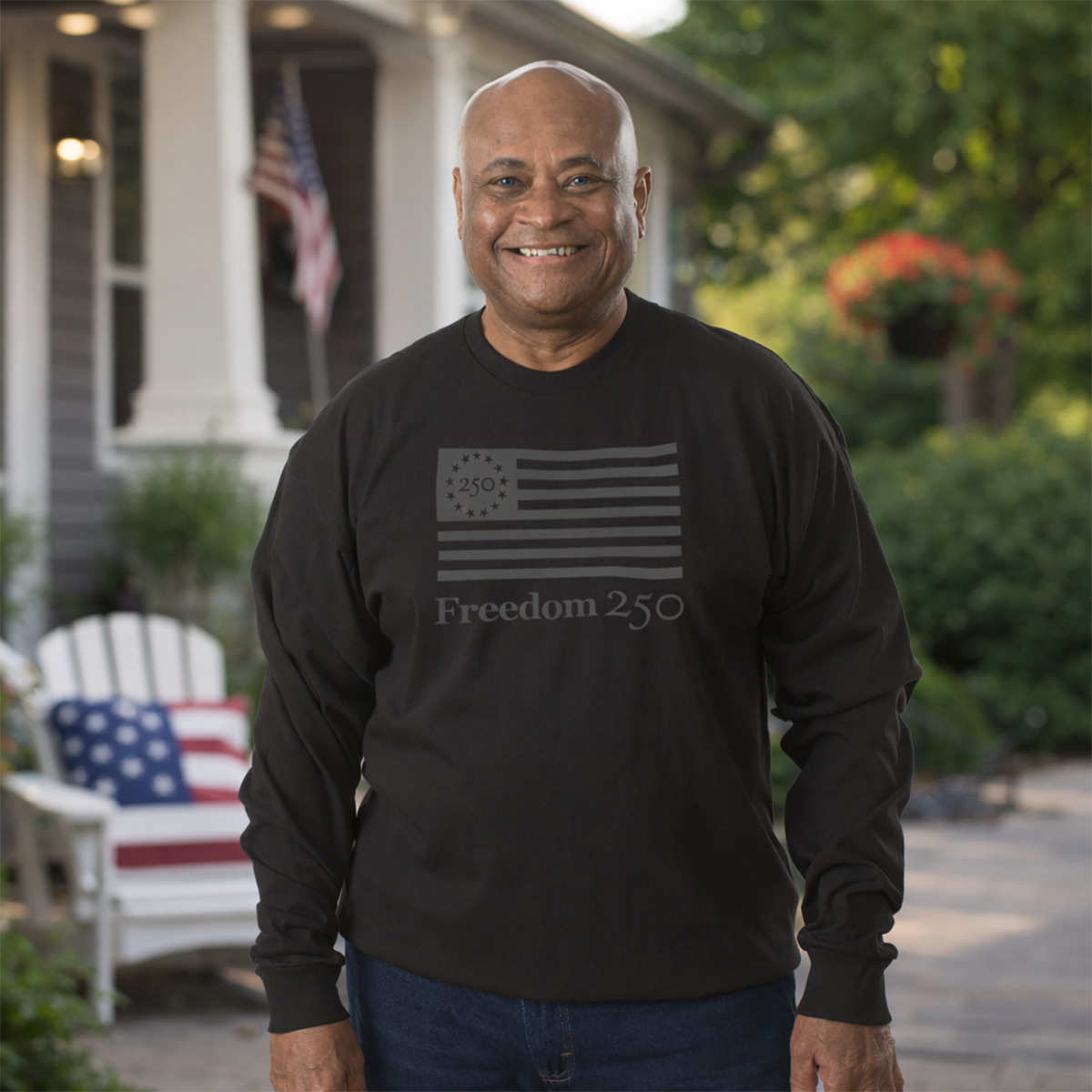 Freedom 250 Unisex Monochromatic Black Fleece Sweatshirt