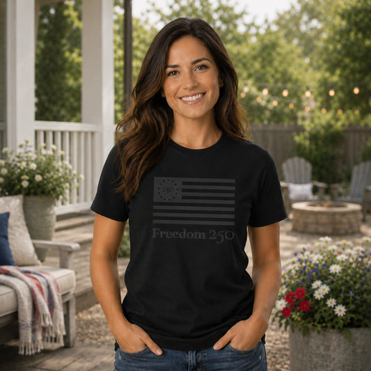 Freedom 250 Unisex Monochromatic Black Tee