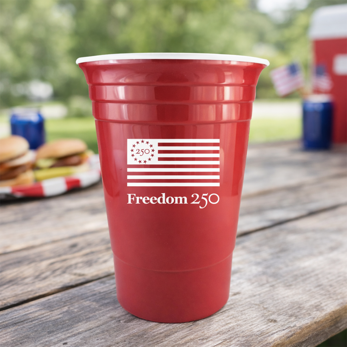 Freedom 250 Red Insulated Cups, Set of 2