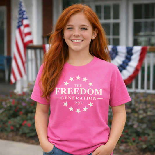 The Freedom Generation Youth Hot Pink Tee