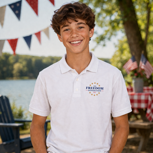The Freedom Generation Youth White Polo