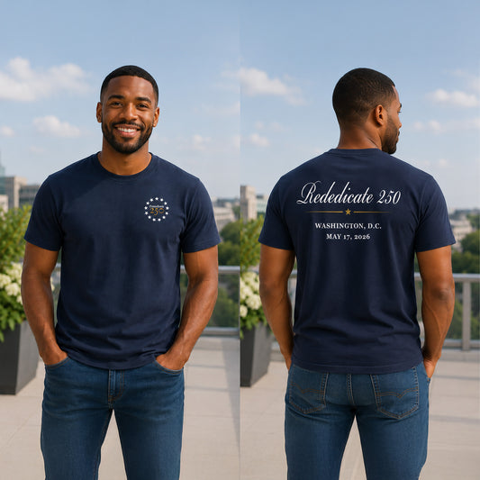 Rededicate 250 Unisex Navy Tee