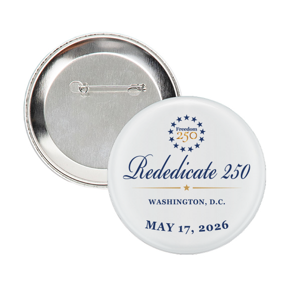 Rededicate 250 White 2.25" Buttons, Set of 2