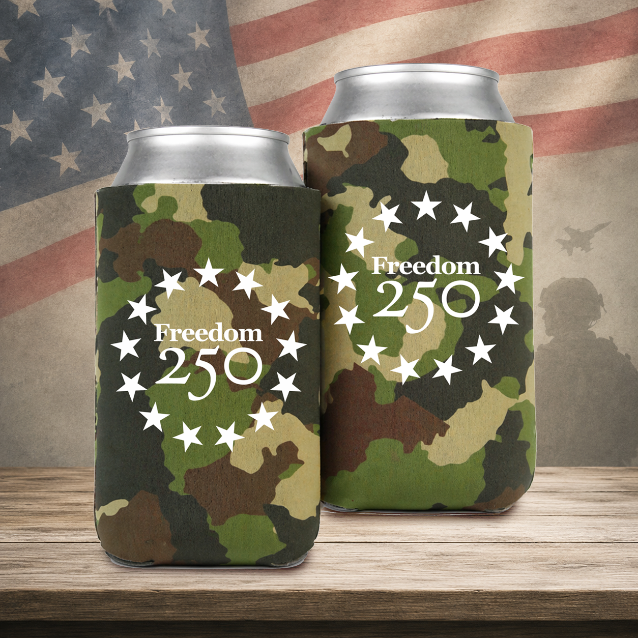 Freedom 250 Icon Camo Coolies, Set of 2