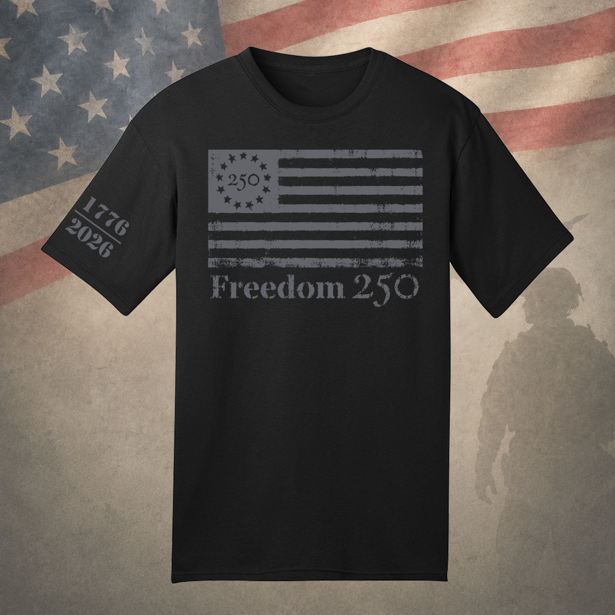 Freedom 1776-2026 Black Tee