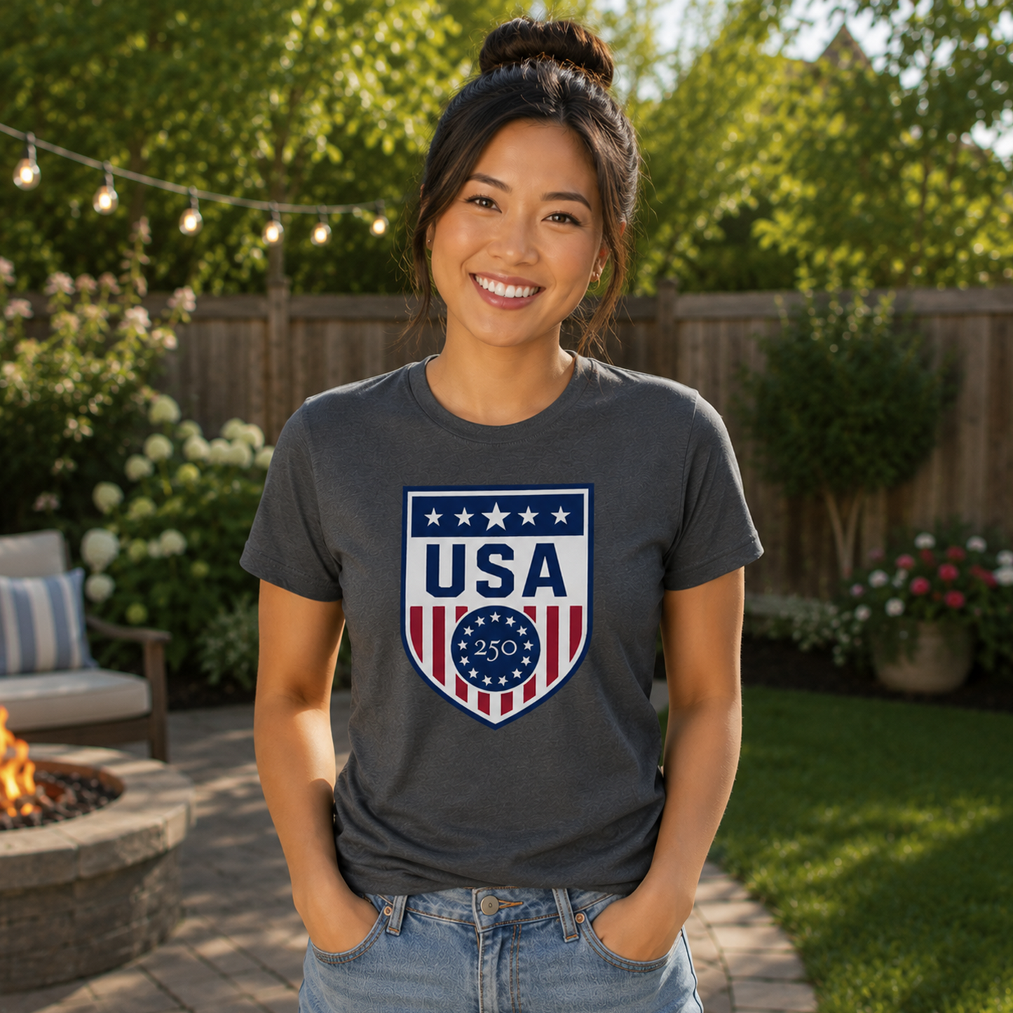 Freedom USA Gray Fine Jersey Tee
