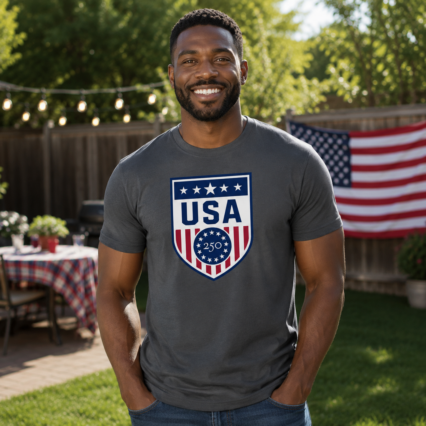 Freedom USA Gray Fine Jersey Tee