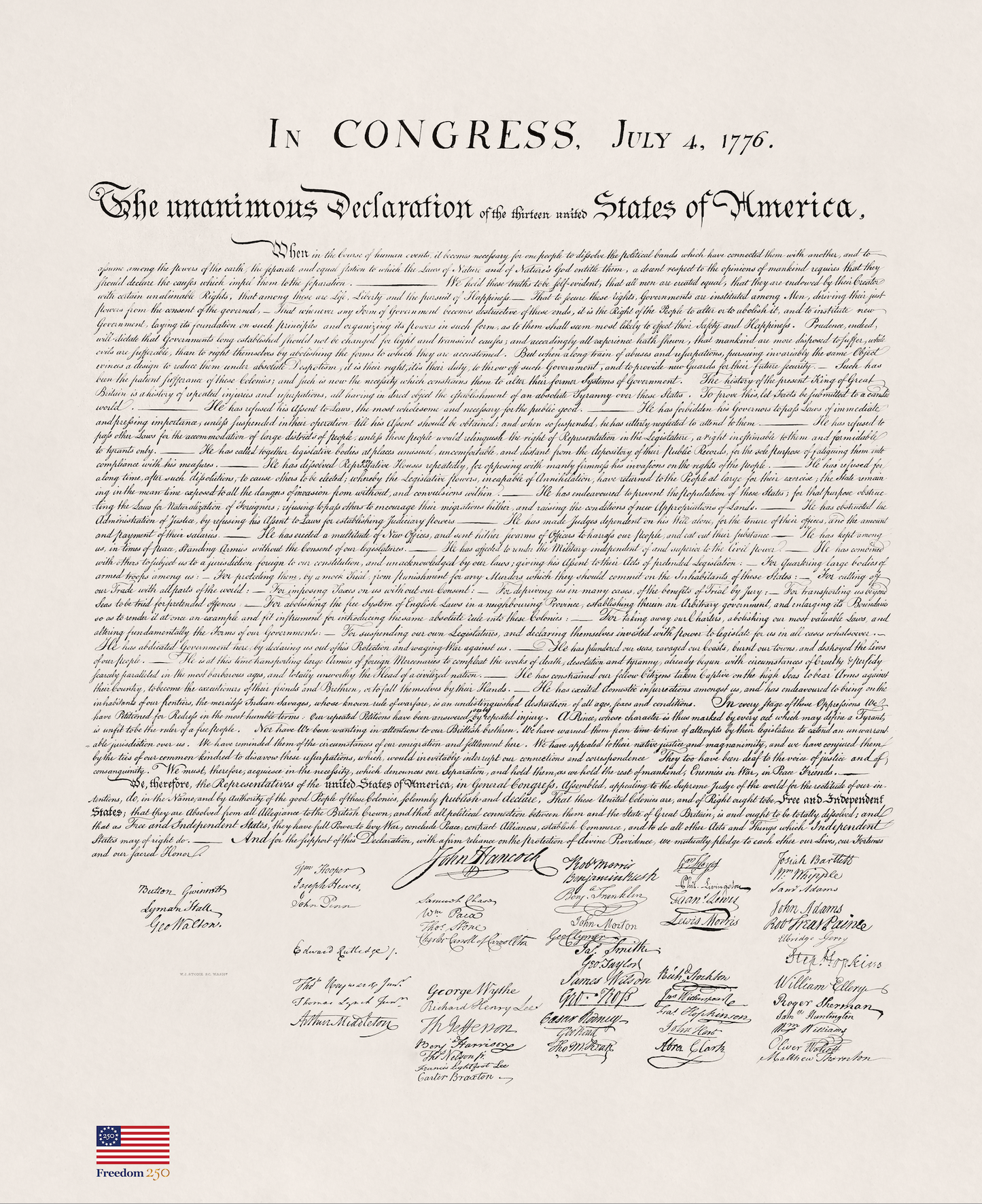 Declaration of Independence: Freedom 250 [Giclée Print]