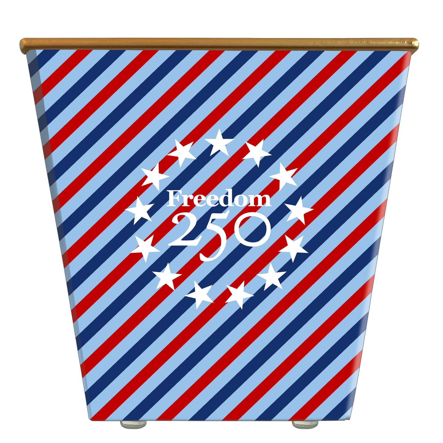 Mini Freedom250 Red & Blue Stripe Cachepot Candle