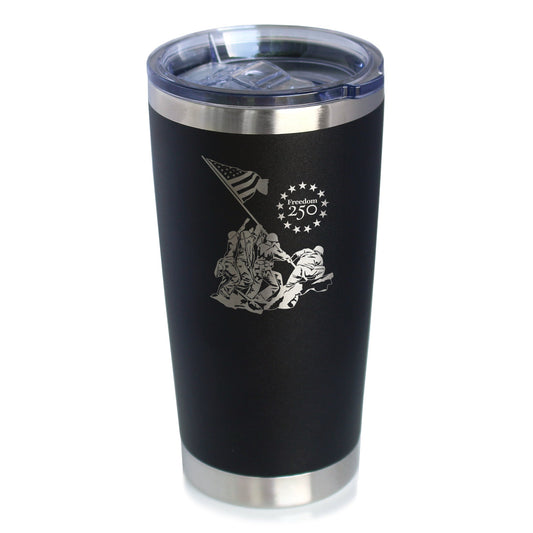Freedom 250 Raising the Flag on Iwo Jima Insulated Coffee Tumbler 20oz