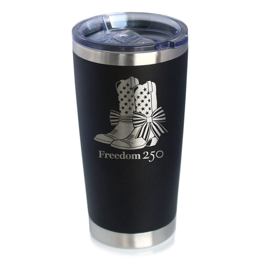 Freedom 250 Cowgirl Boots Insulated Coffee Tumbler 20oz