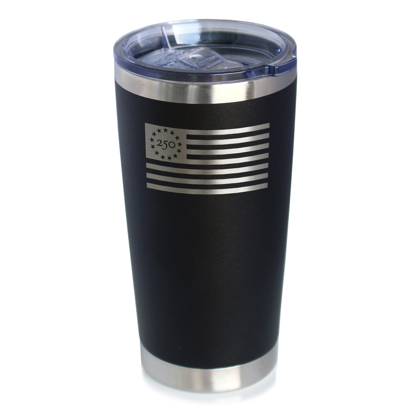 Freedom 250 Flag Logo Insulated Coffee Tumbler with Sliding Lid Official Merch for 250th Anniversary of the USA 20oz Stainless Steel Tumbler