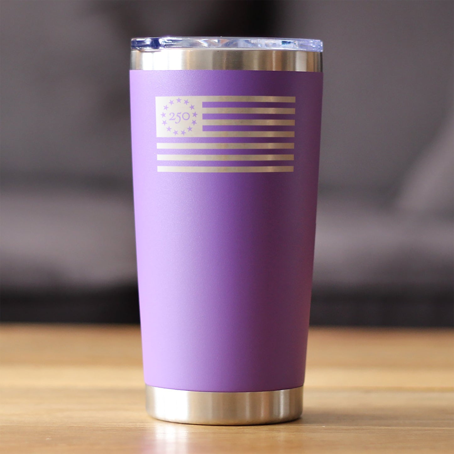 Freedom 250 Flag Logo Insulated Coffee Tumbler with Sliding Lid Official Merch for 250th Anniversary of the USA 20oz Stainless Steel Tumbler