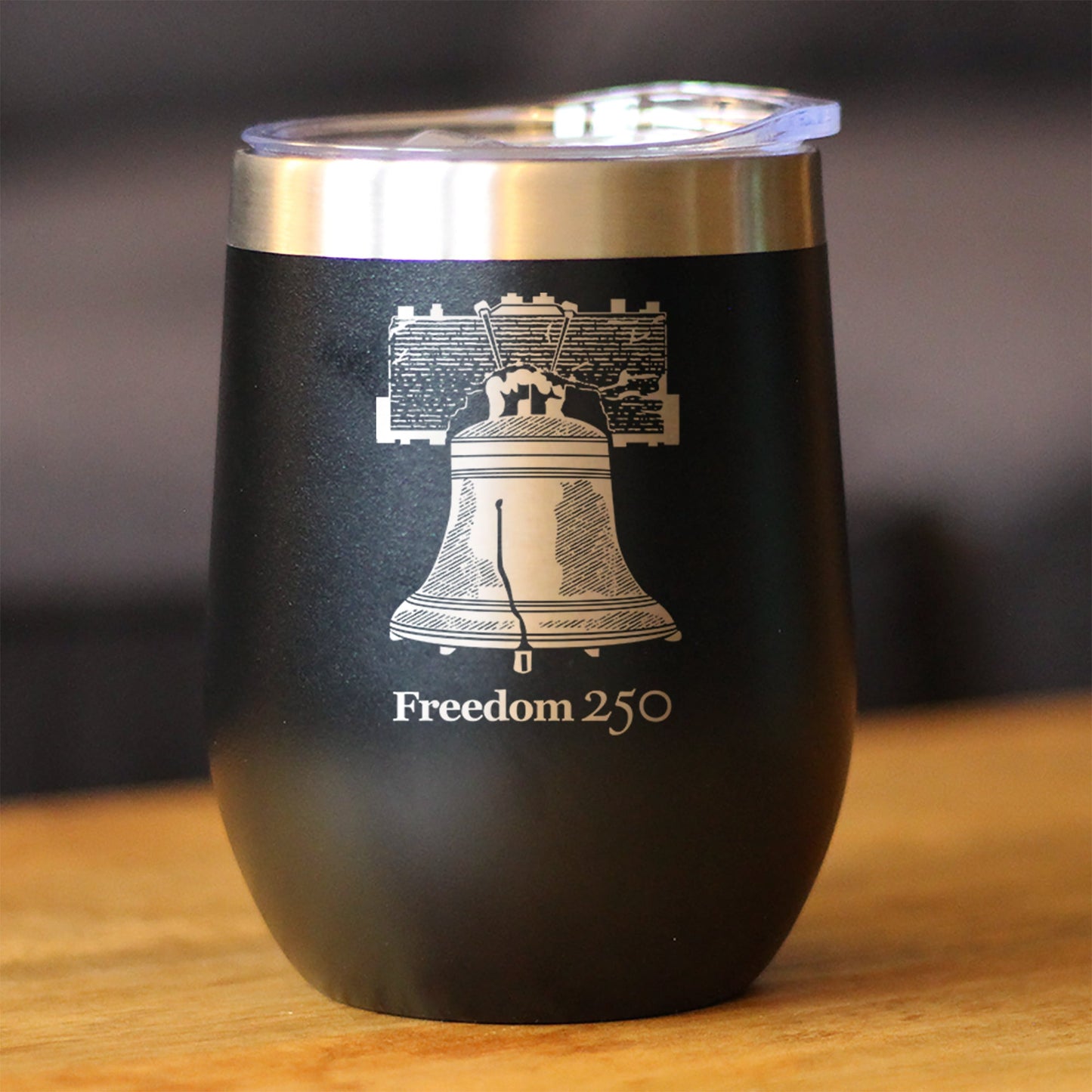Freedom 250 Liberty Bell Insulated Wine Tumbler with Sliding Lid Official Merch for 250th Anniversary of the USA 12oz Stainless Steel Tumbler