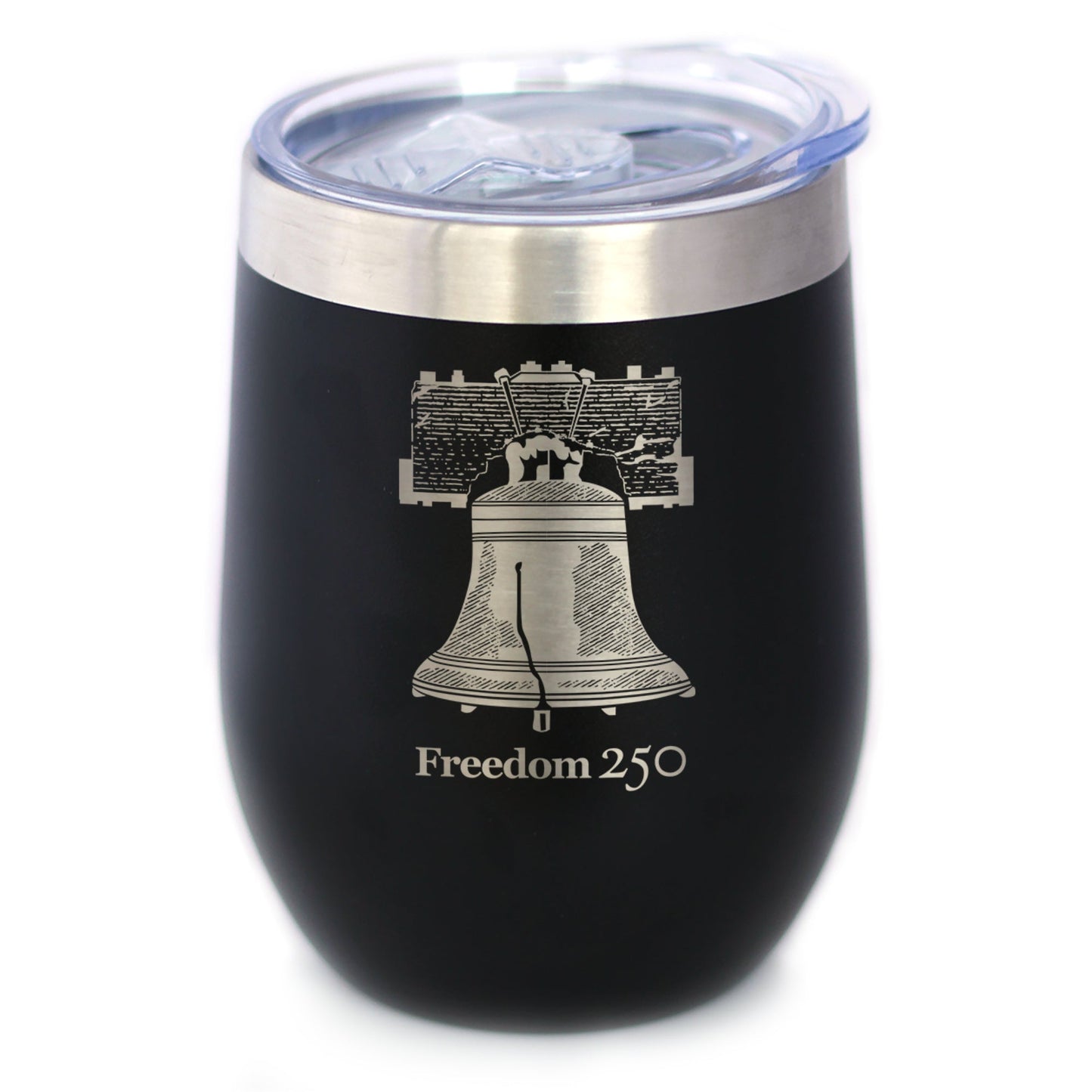 Freedom 250 Liberty Bell Insulated Wine Tumbler with Sliding Lid Official Merch for 250th Anniversary of the USA 12oz Stainless Steel Tumbler