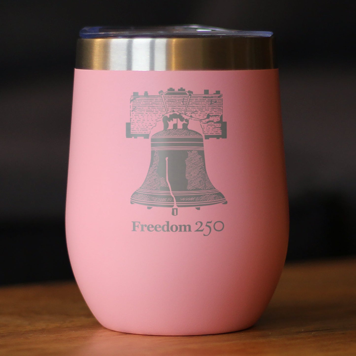 Freedom 250 Liberty Bell Insulated Wine Tumbler with Sliding Lid Official Merch for 250th Anniversary of the USA 12oz Stainless Steel Tumbler