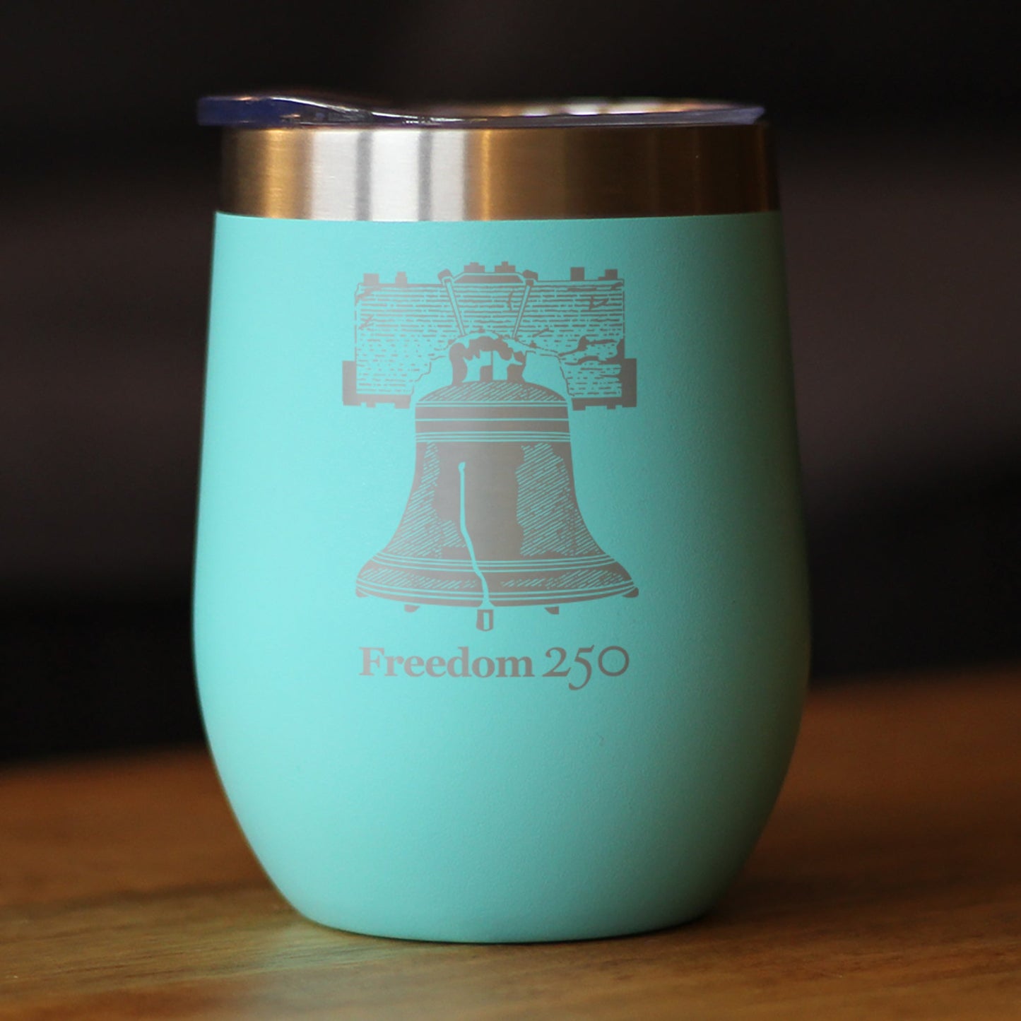 Freedom 250 Liberty Bell Insulated Wine Tumbler with Sliding Lid Official Merch for 250th Anniversary of the USA 12oz Stainless Steel Tumbler