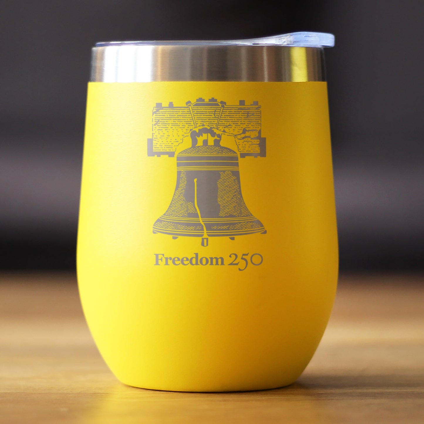 Freedom 250 Liberty Bell Insulated Wine Tumbler with Sliding Lid Official Merch for 250th Anniversary of the USA 12oz Stainless Steel Tumbler