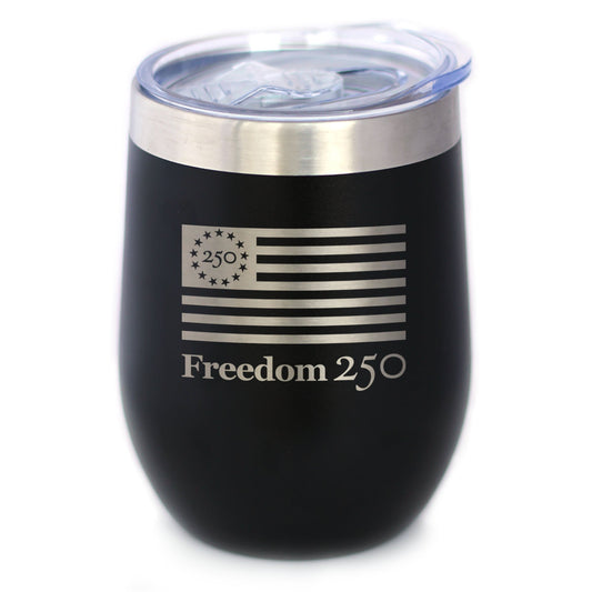 Freedom 250 Logo Insulated Wine Tumbler 12oz