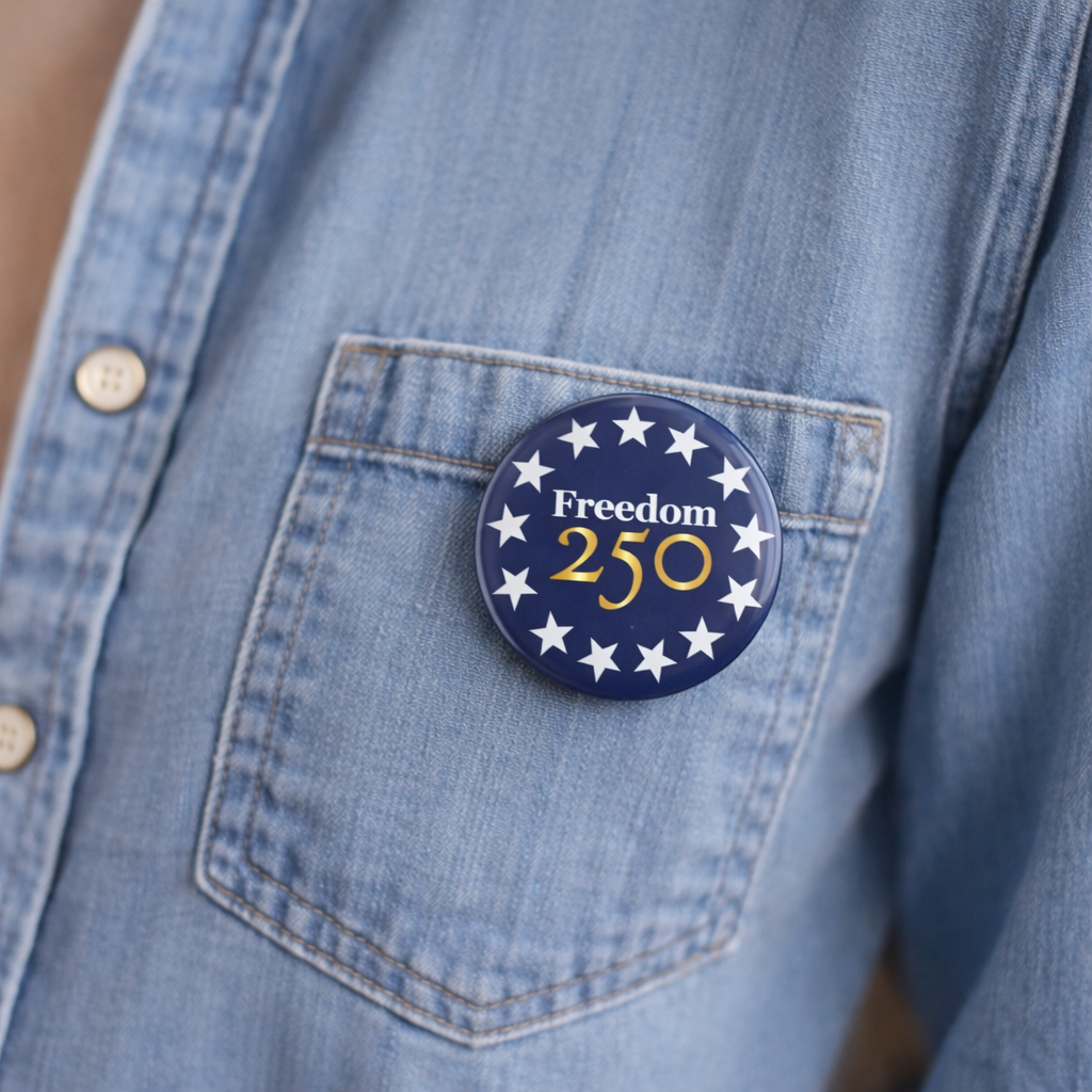 Freedom 250 Icon Navy 2.25" Buttons, Set of 2