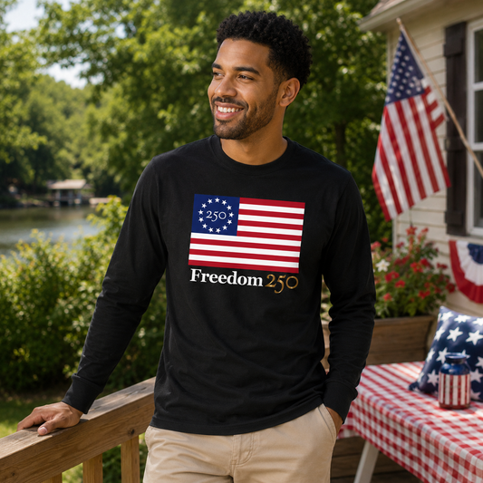 Freedom 250 Unisex Black Long Sleeve Tee