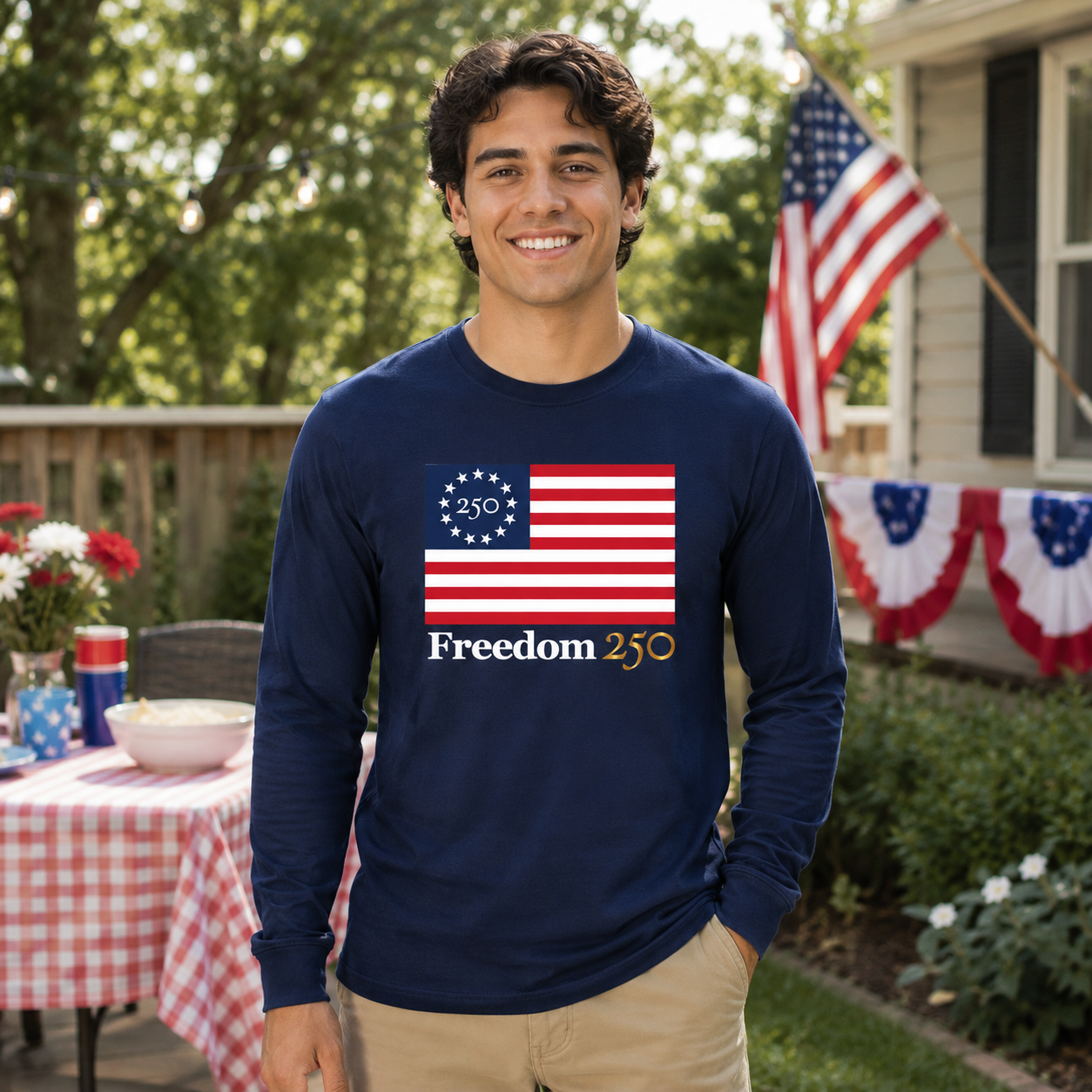Freedom 250 Unisex Navy Long Sleeve Tee