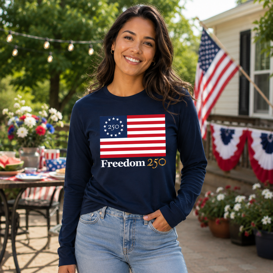 Freedom 250 Navy Long Sleeve Tee