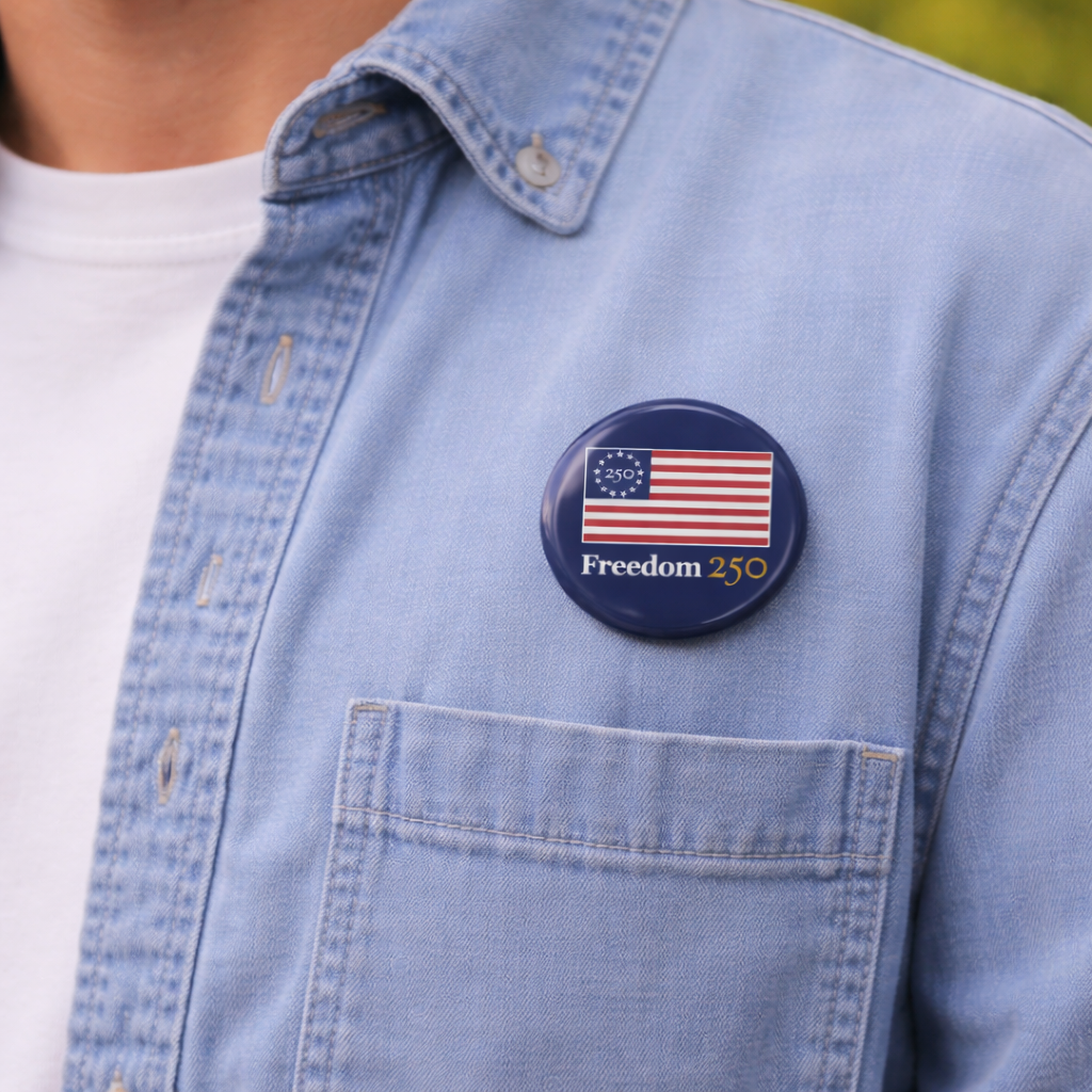 Official Freedom 250 Navy 2.25" Buttons, Set of 2
