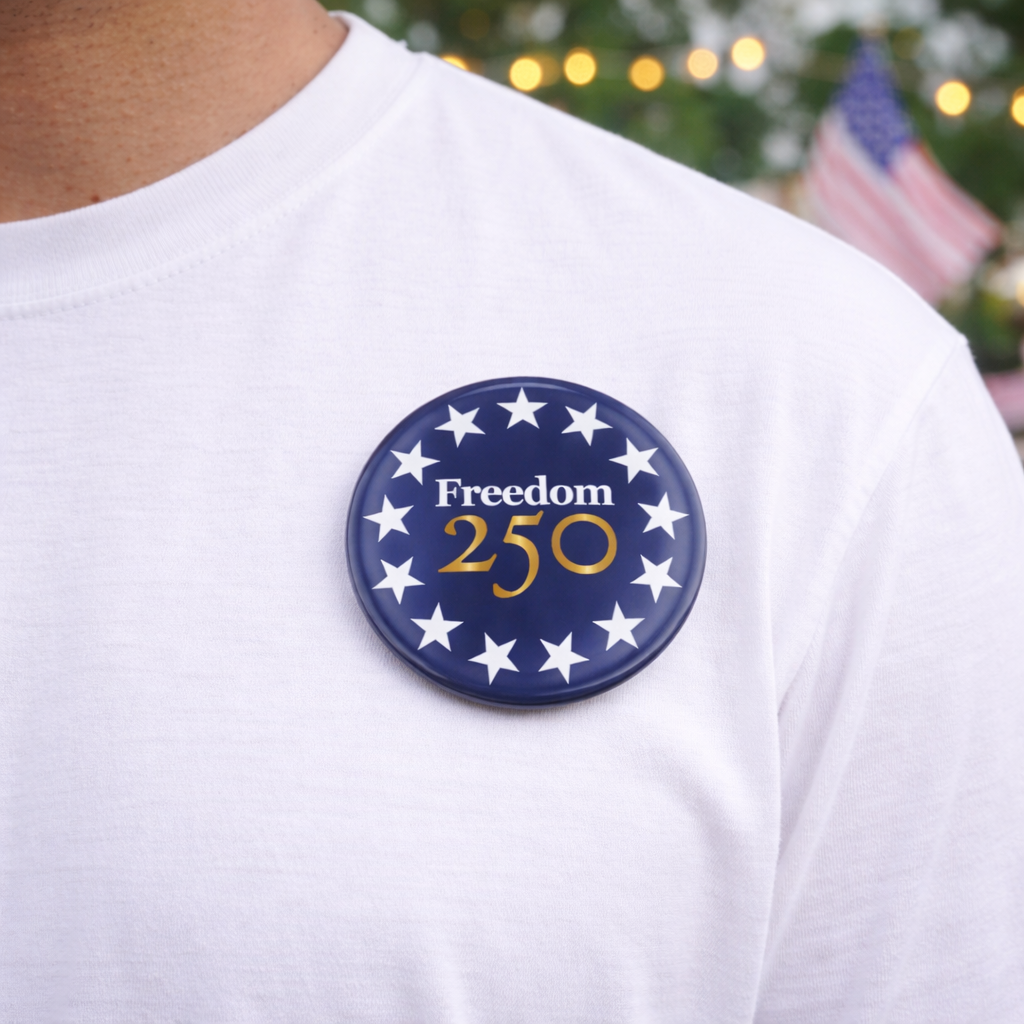 Freedom 250 Icon Navy 3" Buttons, Set of 2