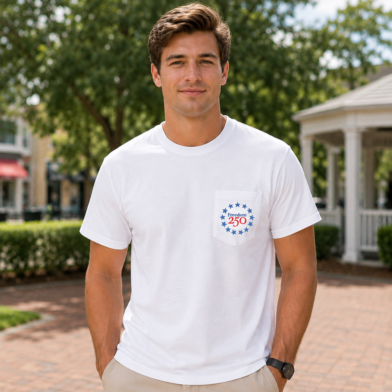 Freedom 250 Patriotic Pursuit Pocket Tee