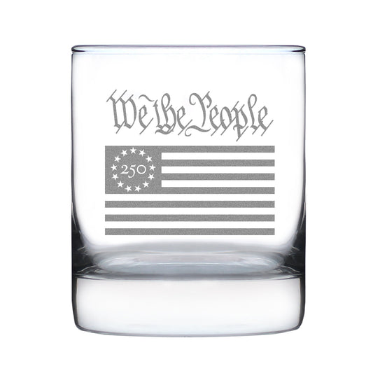 Freedom 250 We the People Engraved Rocks Glass 10.25 oz