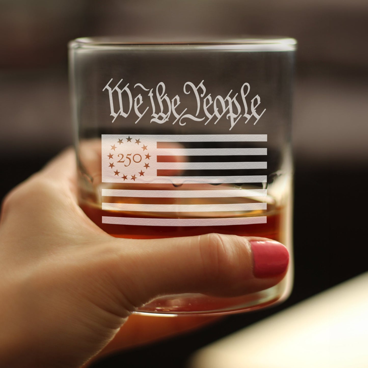 Freedom 250 We the People Engraved Rocks Glass 10.25 oz