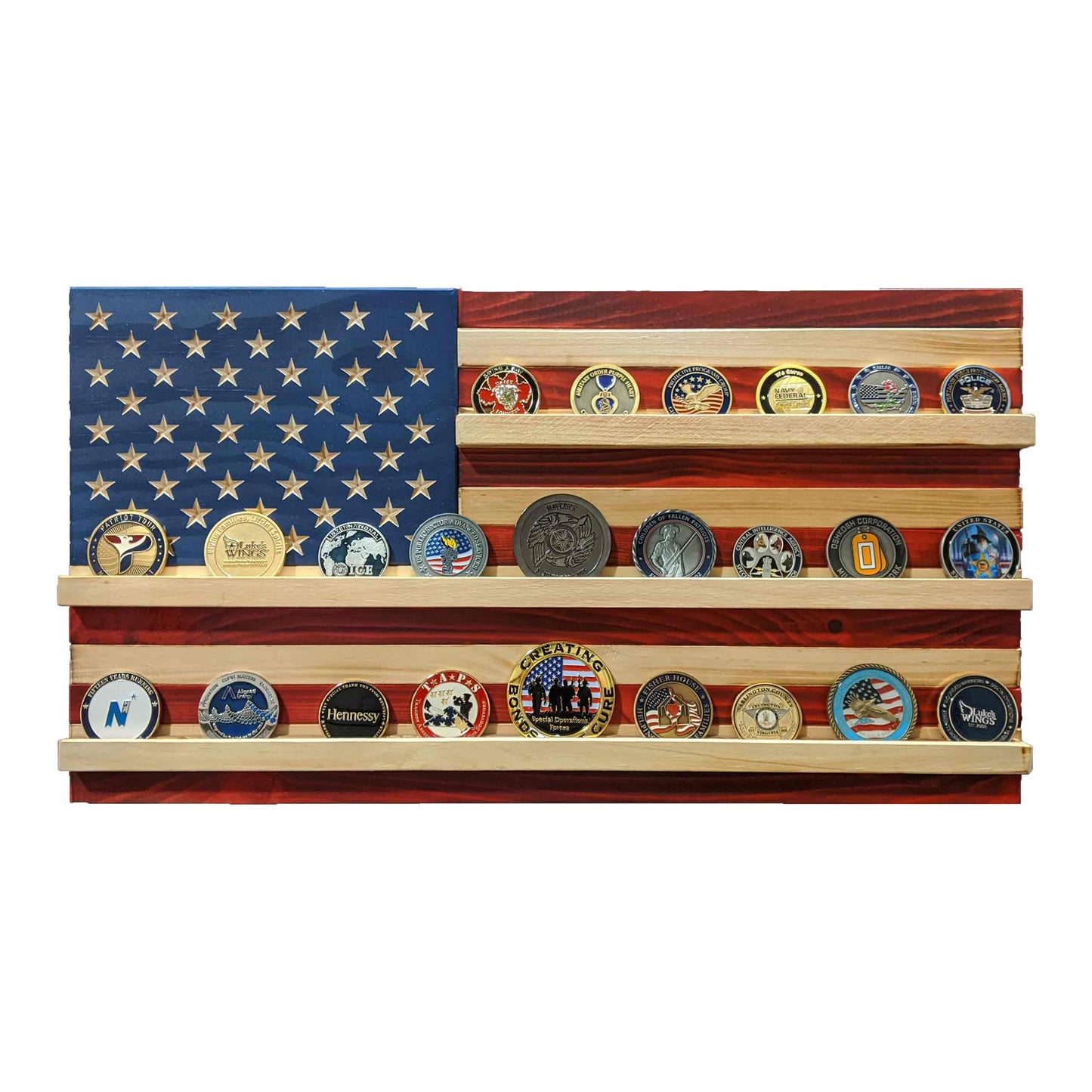 American Flag Challenge Coin Holder Flag