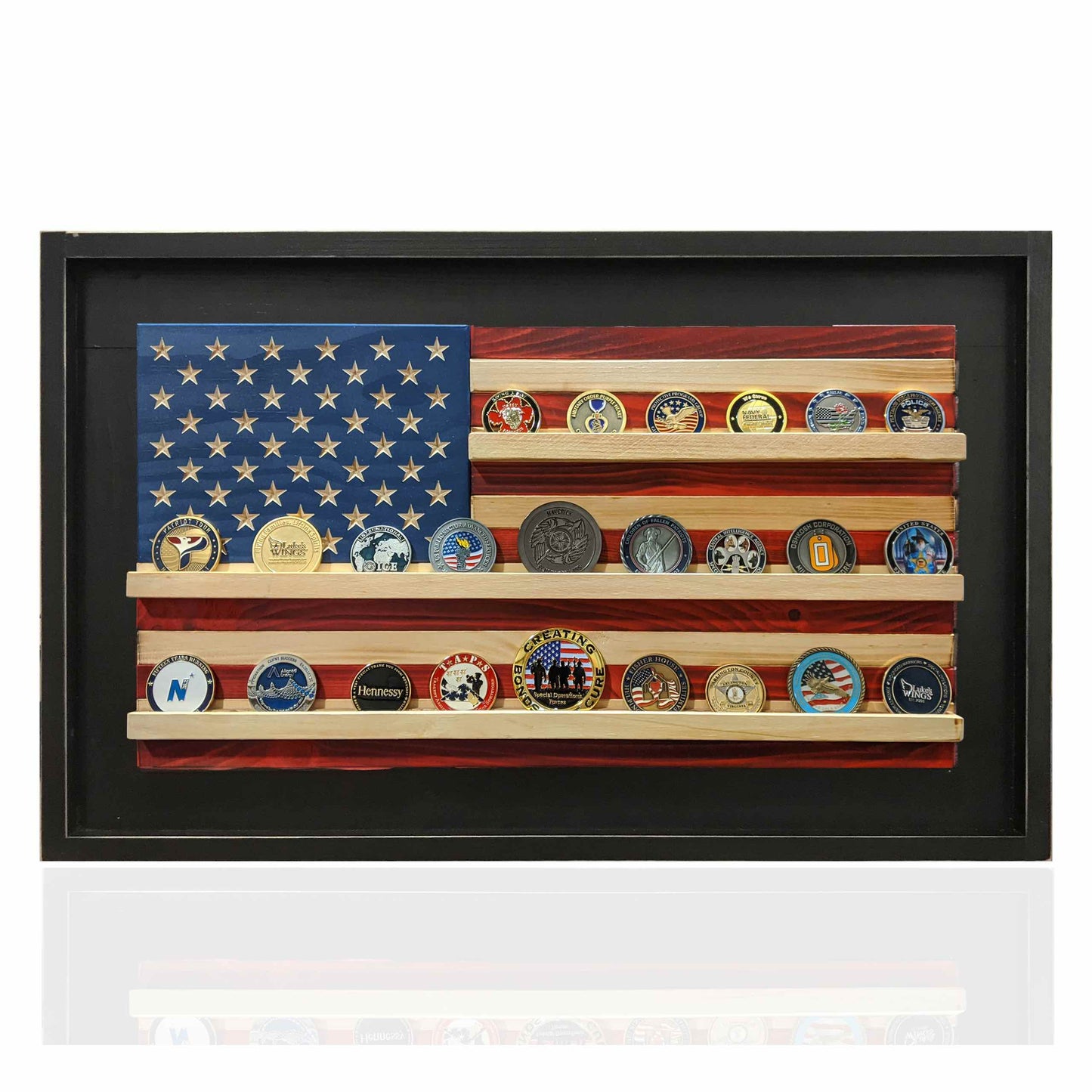American Flag Challenge Coin Holder Flag