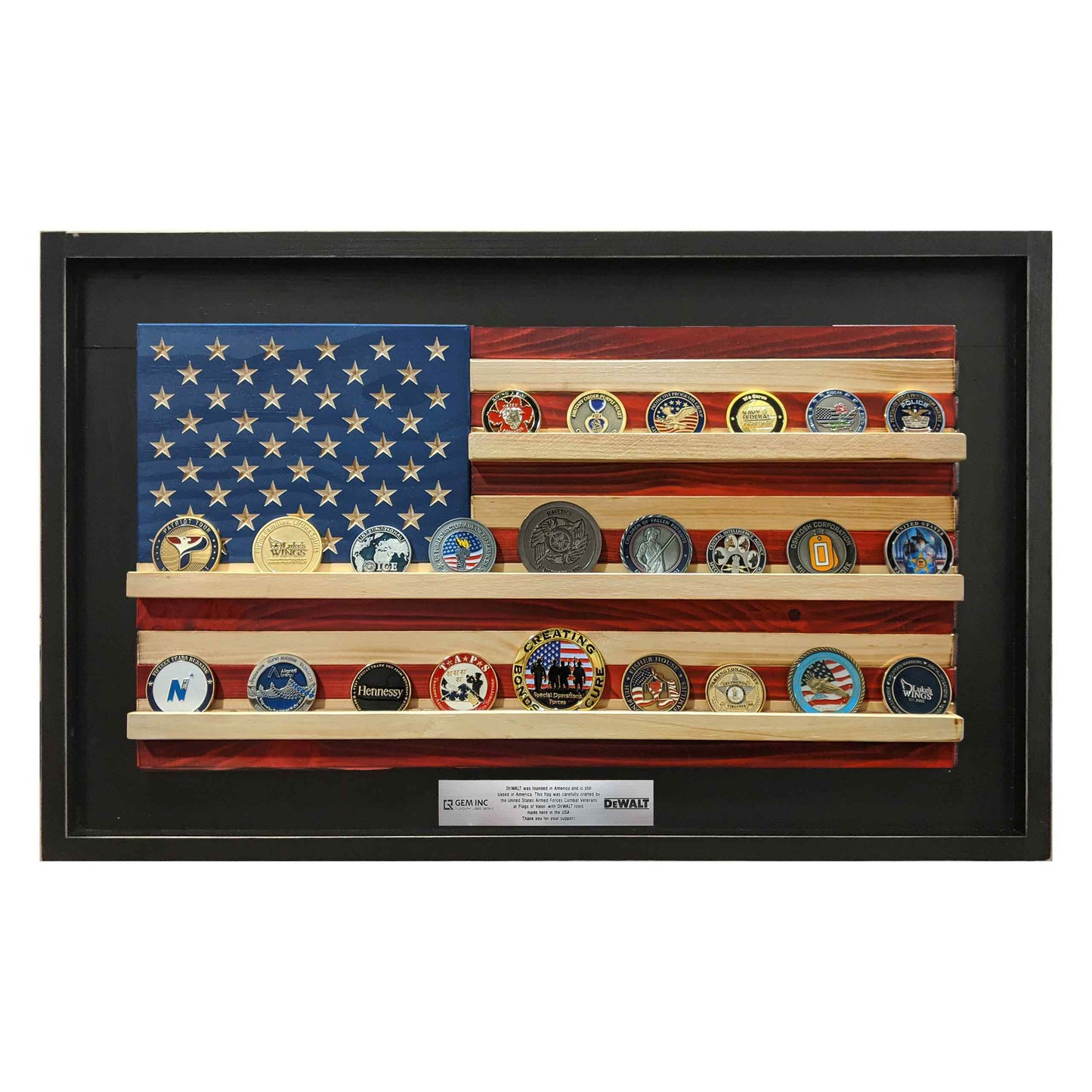 American Flag Challenge Coin Holder Flag