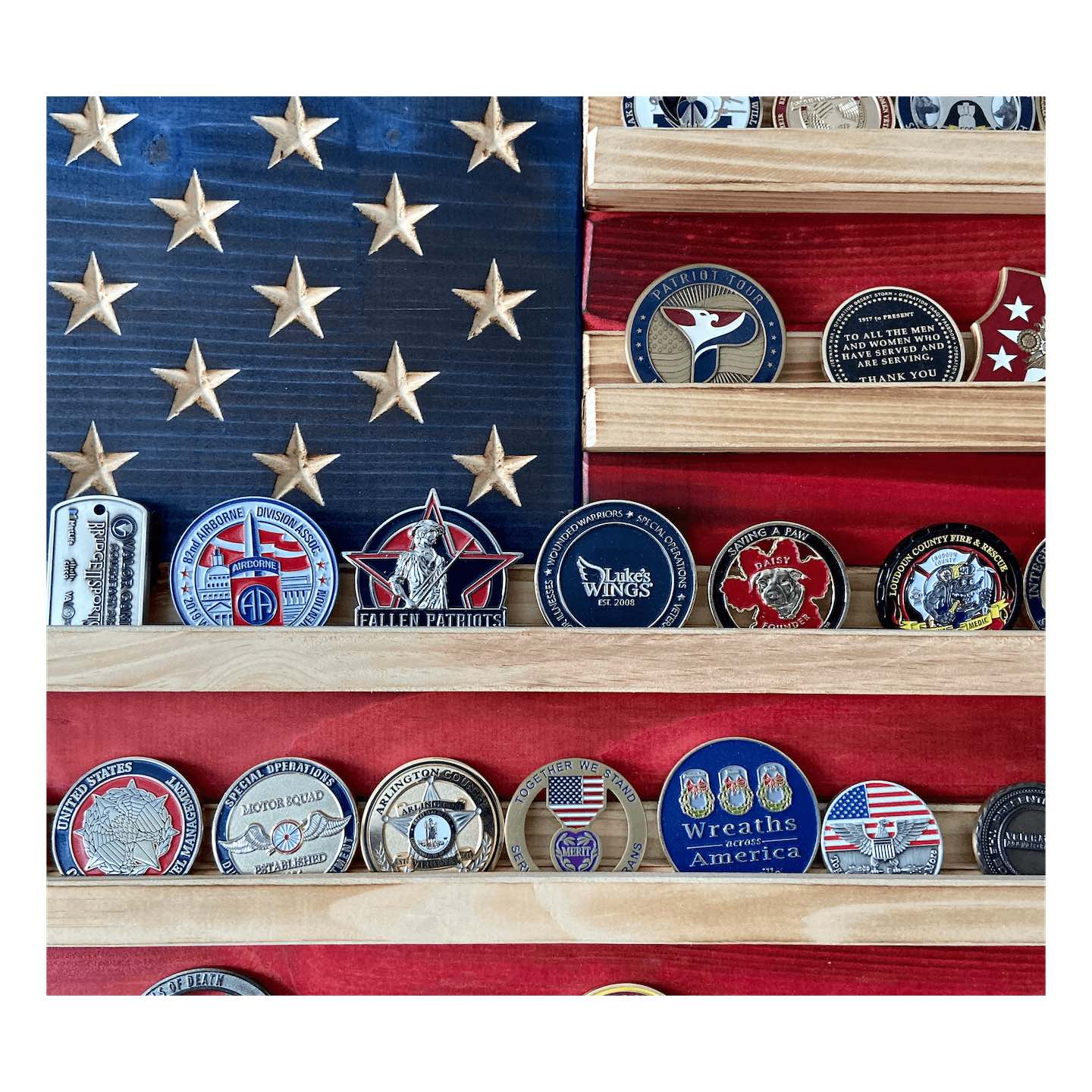 American Flag Challenge Coin Holder Flag