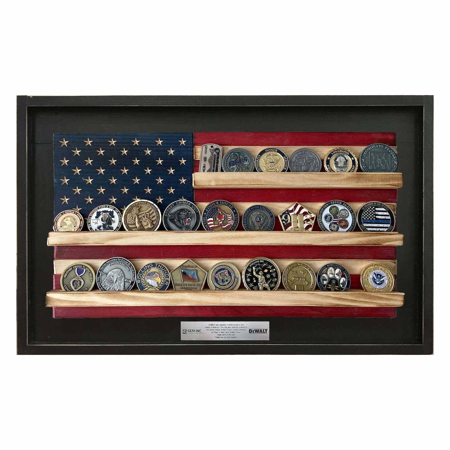 American Flag Challenge Coin Holder Flag
