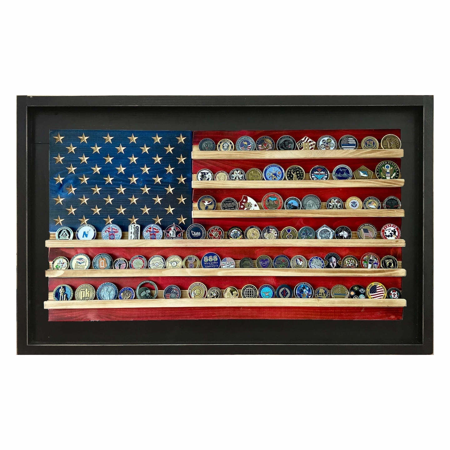 American Flag Challenge Coin Holder Flag