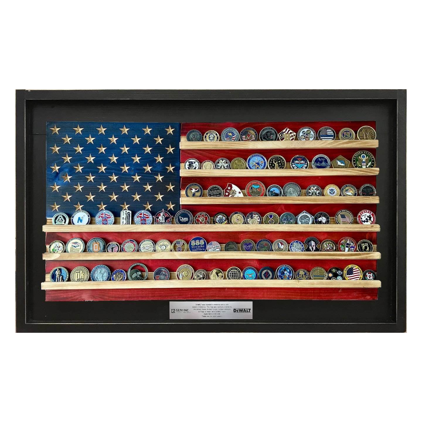 American Flag Challenge Coin Holder Flag
