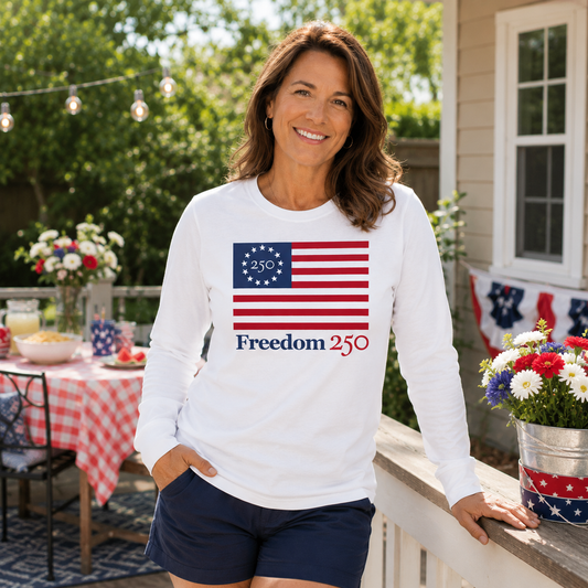 Freedom 250 Unisex White Long Sleeve Tee