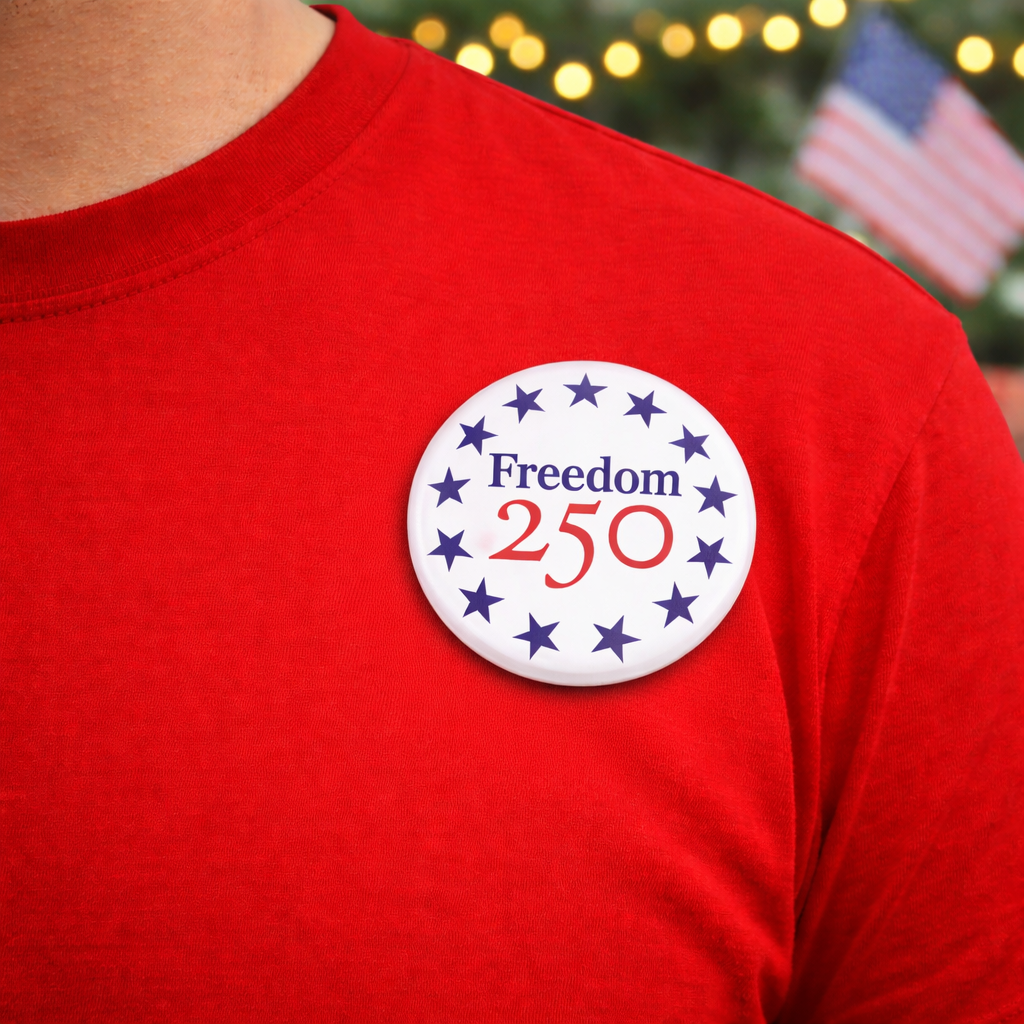 Freedom 250 Icon White 3" Buttons, Set of 2
