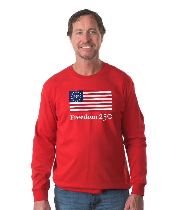 Freedom 250 Unisex Red Long Sleeve Tee